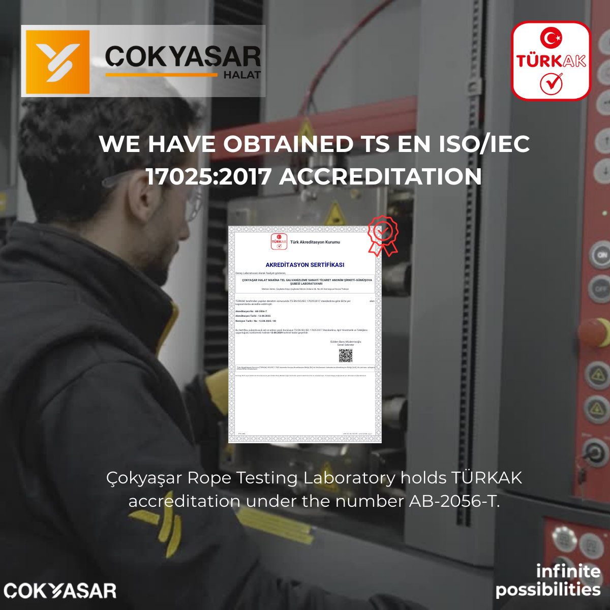 Our R&D Laboratory Has Been Authorized with TÜRKAK Accreditation.