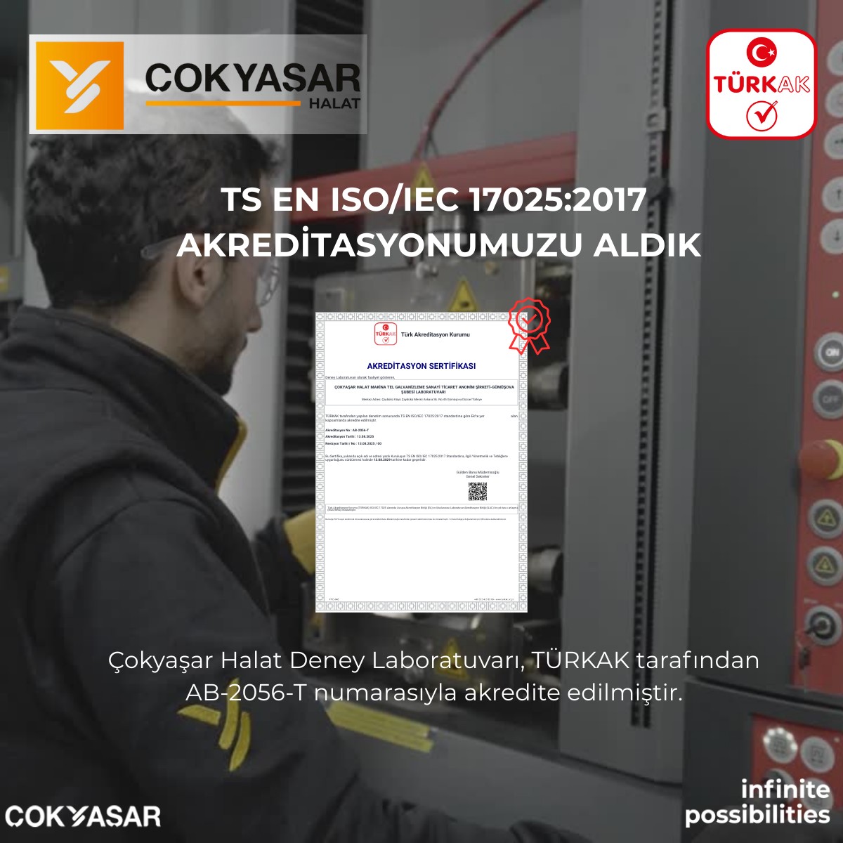 Ar-Ge Laboratuvarımız, TÜRKAK Akreditasyonu ile Yetkilendirilmiştir